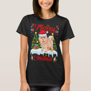 Chow Chow Dog Lights Xmas Tree Santa Chow Chow Chr T-Shirt
