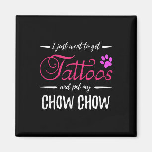 Chow Chow Dog Lover Tattoo Shirt Funny Dog Mom Gif Magnet