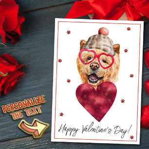 Chow Chow Dog Lover Valentine Gift Holiday Card