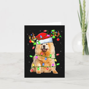 Chow Chow Dog Lover Xmas Lighting Santa Chow Chow  Card