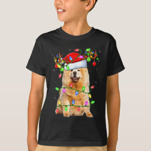 Chow Chow Dog Lover Xmas Lighting Santa Chow Chow T-Shirt