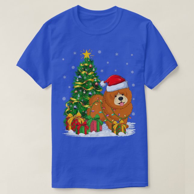 Chow Chow Dog Lover Xmas Tree Santa Chow Chow Chri T-Shirt (Design Front)