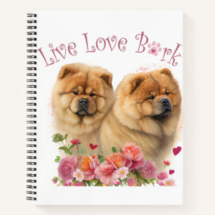Chow Chow Dog Mom Floral Notebook