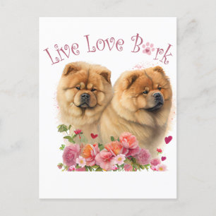 Chow Chow Dog Mom Floral Postcard