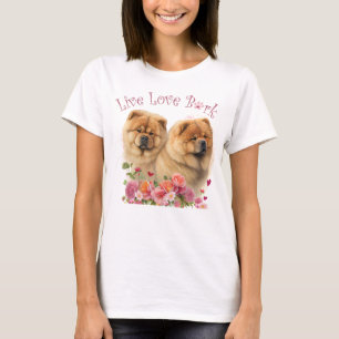 Chow Chow Dog Mom Floral T-Shirt