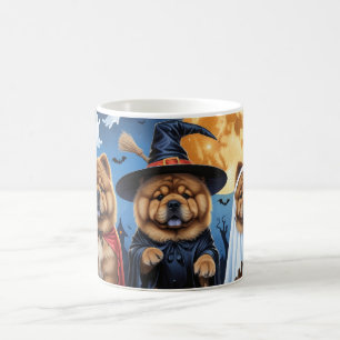 Chow Chow Dog Pumpkin Halloween Funny Coffee Mug
