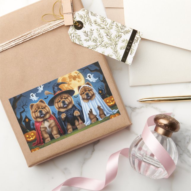 Chow Chow Dog Pumpkin Halloween Funny  Sticker (Gifting)