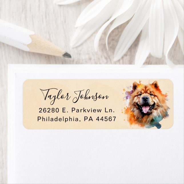 Chow Chow Dog Return Address Label (Insitu)