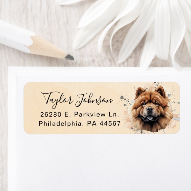 Chow Chow Dog Return Address Label (Insitu)