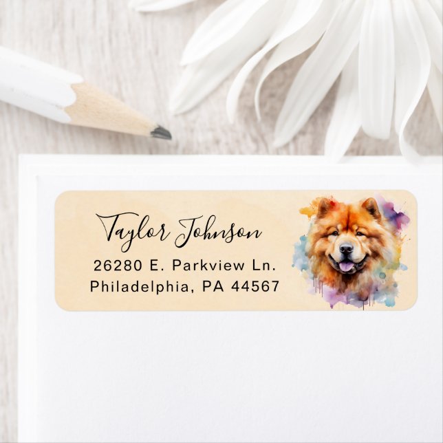 Chow Chow Dog Return Address Label (Insitu)