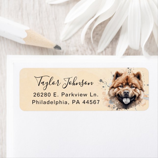 Chow Chow Dog Return Address Label (Insitu)