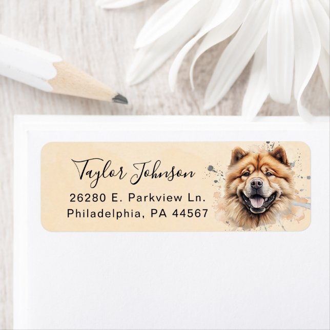 Chow Chow Dog Return Address Label (Insitu)