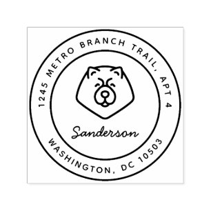 Chow Chow Dog Return Address Stamp Self-Inking