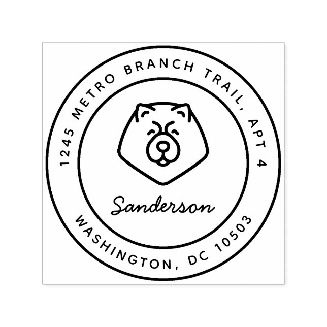 Chow Chow Dog Return Address Stamp Self-Inking (Design)