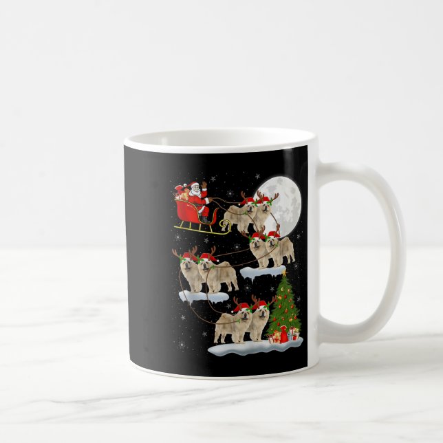 Chow Chow Dog Santa Sleigh Flying Funny Magical Ch Coffee Mug (Right)