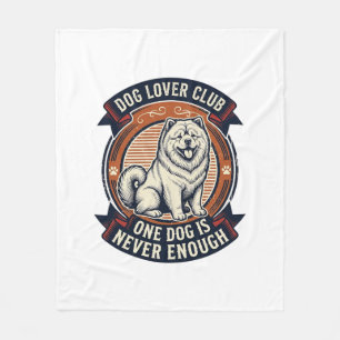 Chow Chow Dog Shirt One Dog Is Never Enough Retro  Fleece Blanket