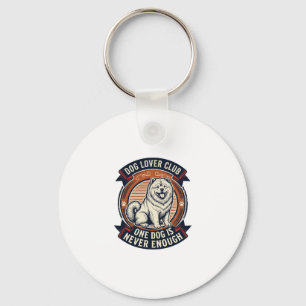 Chow Chow Dog Shirt One Dog Is Never Enough Retro Keychain