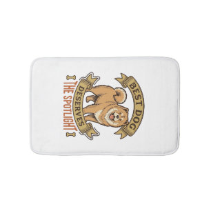 Chow Chow Dog Shirt Vintage Engraving Funny Pet De Bath Mat