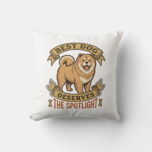 Chow Chow Dog Shirt Vintage Engraving Funny Pet De Throw Pillow