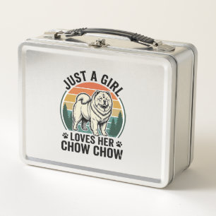 Chow Chow Dog Shirt Vintage Girl Dog Lover Art_1 Metal Lunch Box