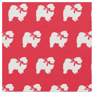 Chow Chow Dog Silhouette Pet Red Fabric