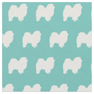 Chow Chow Dog Silhouette Pet Teal Fabric