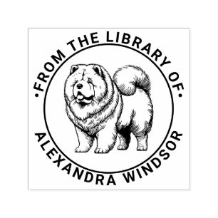 Chow Chow Dog Standing Library Book Name Self-inking Stamp