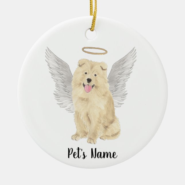 Chow Chow Dog Sympathy Memorial Ceramic Ornament (Front)