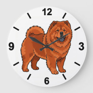 Chow Chow Dog Wall Clock Fluffy Pet Decor