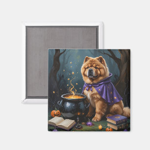 Chow Chow Dog Whimsical Halloween Painting Magnet