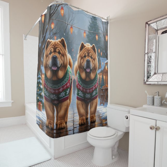 Chow Chow Dogs Christmas Snow Holiday  (In Situ)