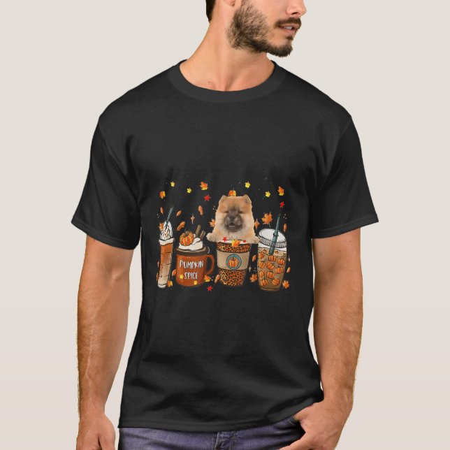 Chow Chow Fall Coffee Pumpkin Spice Latte Iced Aut T-Shirt (Front)