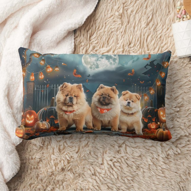 Chow Chow Halloween Spooky Lumbar Pillow (Blanket)