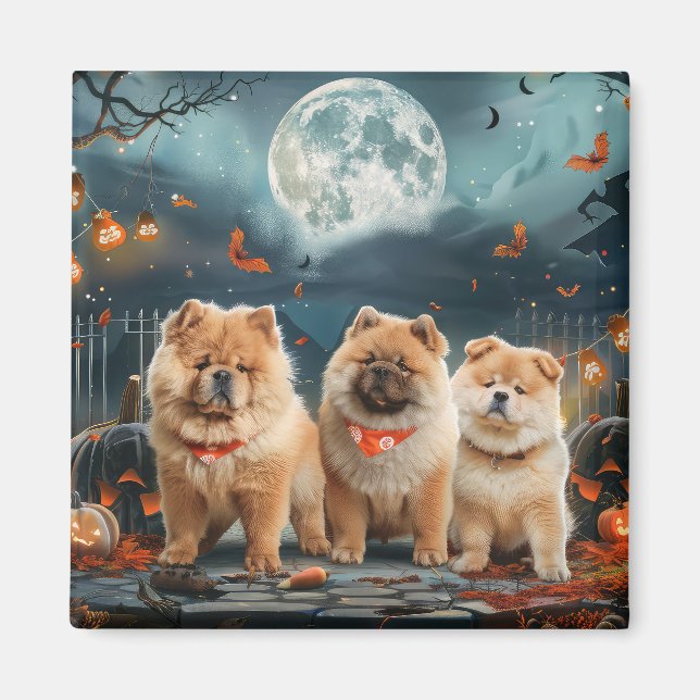 Chow Chow Halloween Spooky Magnet (Front)