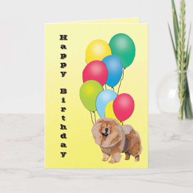 Chow Chow Happy Birthday Card (Front)