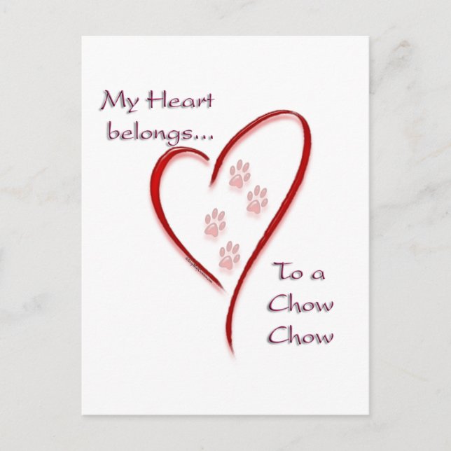 Chow Chow Heart Belongs Postcard (Front)