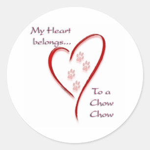 Chow Chow Heart Belongs - Sticker