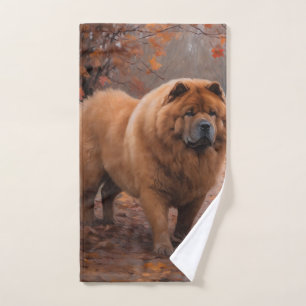 Chow Chow in Autumn Leaves Fall Inspire Bath Towel Set