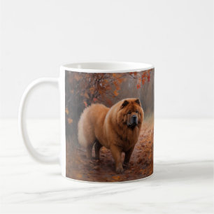 Chow Chow in Autumn Leaves Fall Inspire  Coffee Mug