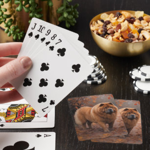 Chow Chow in Autumn Leaves Fall Inspire Playing Cards