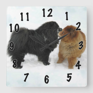 Chow-Chow-Liebe Square Wall Clock