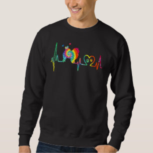 Chow Chow Mom Dad Heartbeat Tie Dye Dog Sweatshirt
