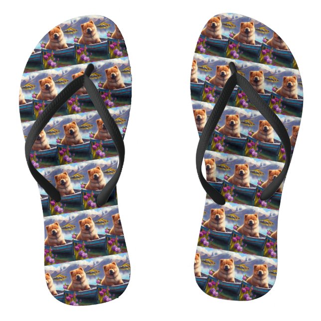 Chow Chow on a Paddle: A Scenic Adventure Flip Flops (Footbed)