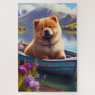 Chow Chow on a Paddle: A Scenic Adventure Jigsaw Puzzle