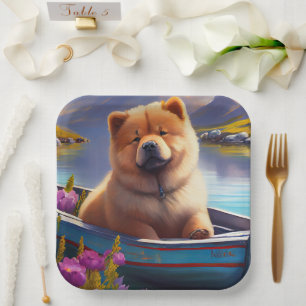 Chow Chow on a Paddle: A Scenic Adventure Paper Plate
