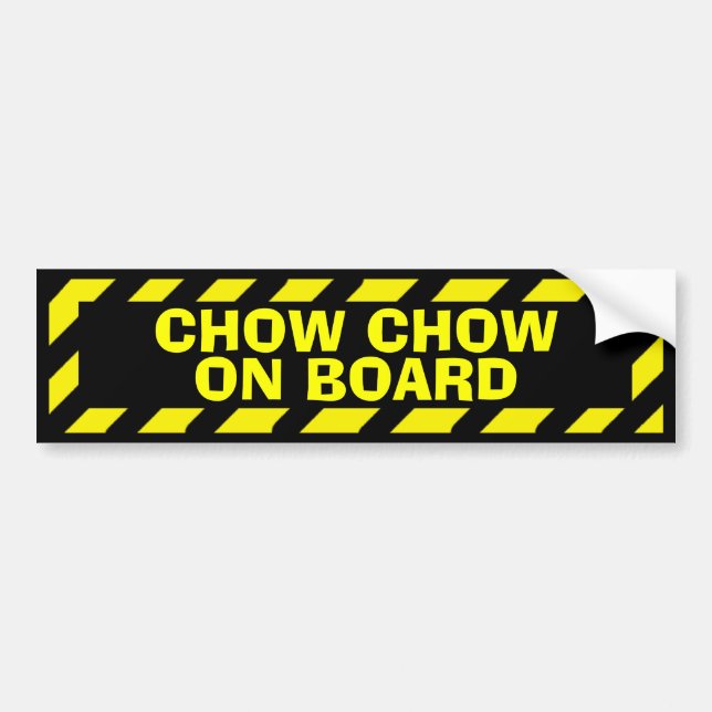 Chow chow on board yellow caution sticker (Front)