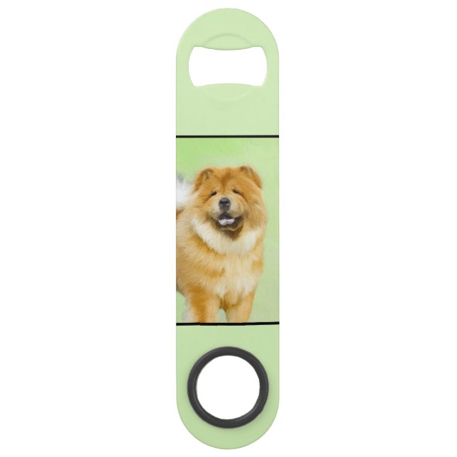 Chow Chow Painting - Cute Original Dog Art Bar Key (Back)