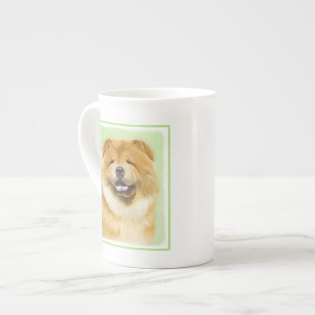 Chow Chow Painting - Cute Original Dog Art Bone China Mug (Front Left)