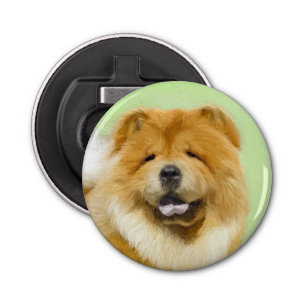 Chow Chow Painting - Cute Original Dog Art Bottle Opener