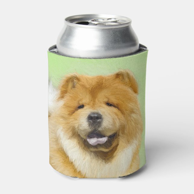 Chow Chow Painting - Cute Original Dog Art Can Cooler (Can Front)